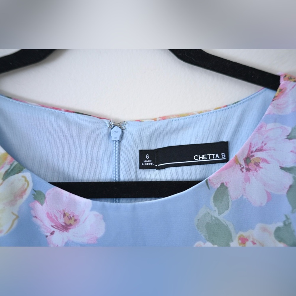 Womens Sz 6 Floral Tiered Midi-Dress - Chetta B - NWOT Pastel Easter - Picture 2 of 11